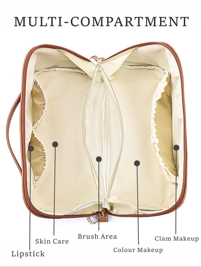 Bohemian Style Colorful Ethnic Pattern Compact Makeup Bag, Casual Trendy Waterproof Cosmetic Storage Bag, Versatile Zipper Makeup Bag for Women & Girls for Travel Use, Travel Cosmetic Bags, Makeup Organizer Pouch