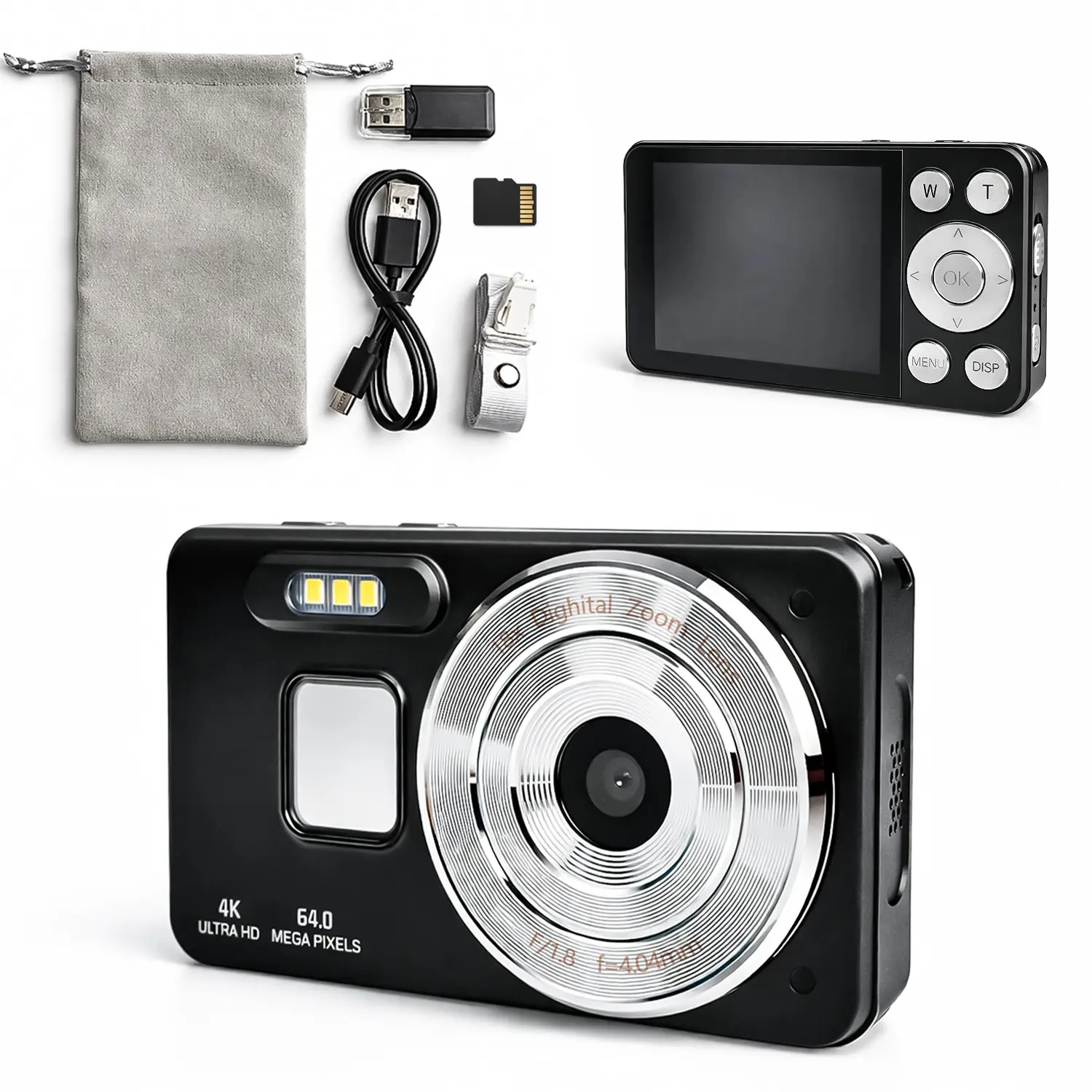 Fhd Digital Camera with SD Card, 18x Digital Zoom, 2.8-Inch Screen, Portable Mini Camera, Ideal for Teens, Gifts, Tech Gadgets