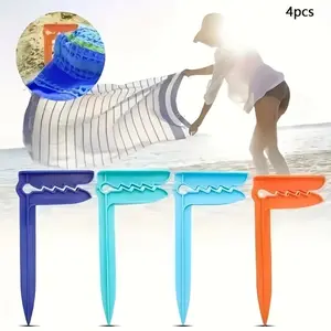 4pcs Outdoor Ground Stakes, Picnic Blanket Anchors, Beach Towel Pegs, Ideal for Camping, Non-Food Contact, Essential for Beach Cruises