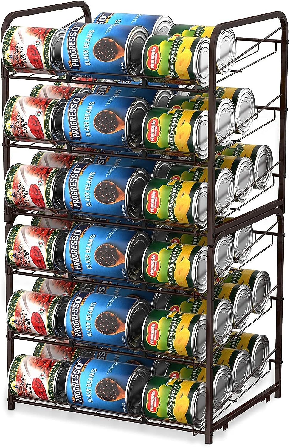 NEW Stackable Can Rack Organizer 2 Pack, Can Storage Dispenser for 72 Cans, Can Organizer for Pantry Kitchen Cabinet, White