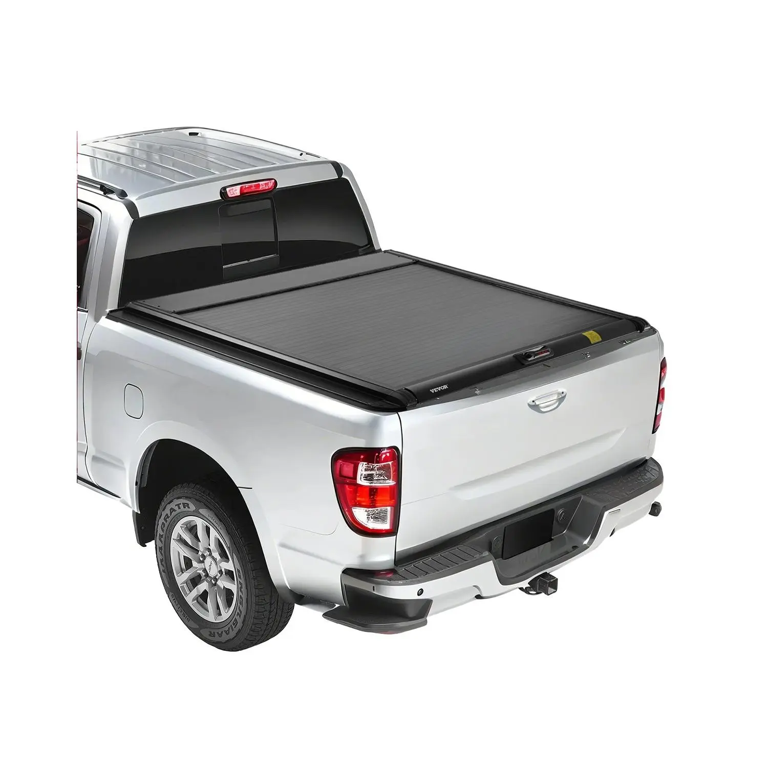 Retractable Tonneau Cover, 5.8 ft Hard Tonneau Cover with Built-in Drainage Pipe for 2021-2024 Chevy/GMC Silverado/Sierra 1500 Crew Cab, Customized Hard Tonneau Cover with Double-Lock T-Slot