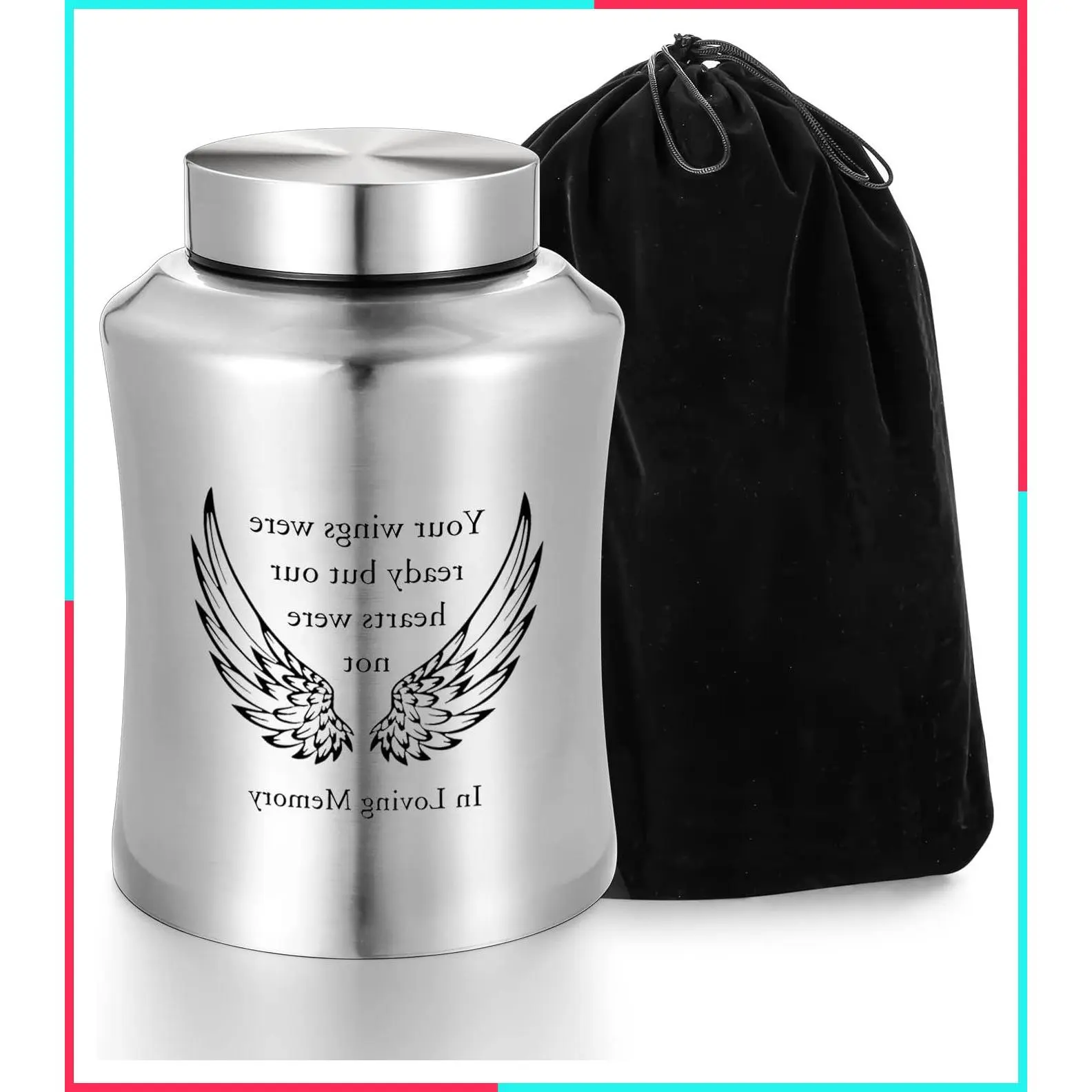 Large Stainless Steel Cremation Urns for Adult Human Ashes - Decorative Keepsake Urn for Ashes, Supports Up to 220 lbs