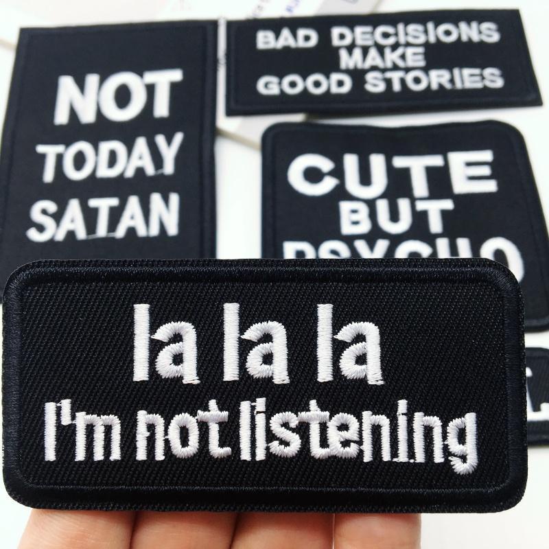 Letter Pattern Embroidery Patch, Lettered Embroidery, Embroidered Letters, 5 Counts Funny Fashionable Embroidery Patch, DIY Embroidered Patch for Clothes, Jeans, Hat, Makeup Bag, Bag