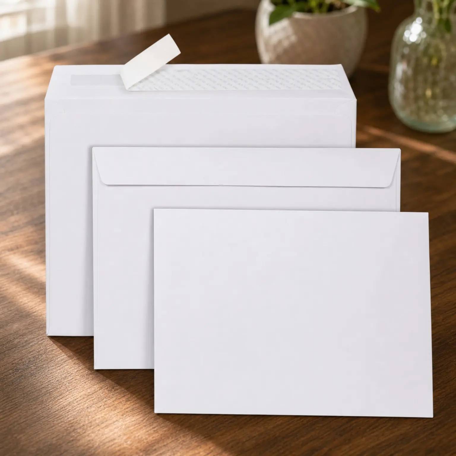 9x12 Booklet Envelopes Self Seal - 50 Pack - Mailing Large Envelopes with Peel & Seal Closure - Open-Side Blank Plain White 28 lb Paper for Home, Office and Business(Gift)