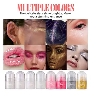 1PC Fit Colors Viral Ins Galaxy Diamond Glitter Cream 8 Shades Multi Use Shimmer Powder For Eyes Lips Hair Body Stage Party Aesthetic Portable Cosmetic Gift For Young Ladies