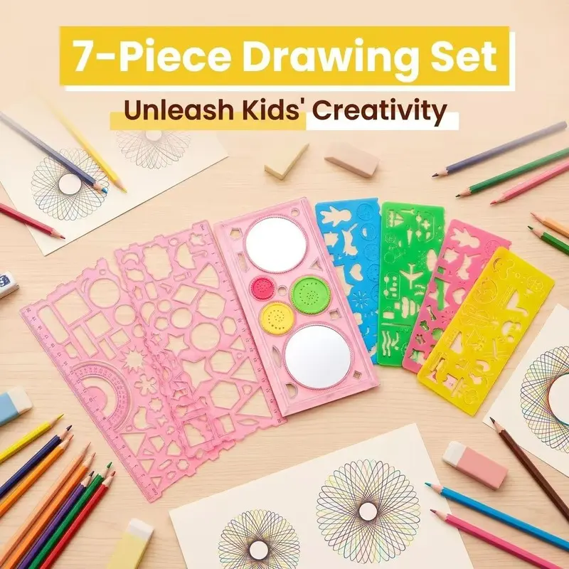 7-Piece Drawing Ruler Set