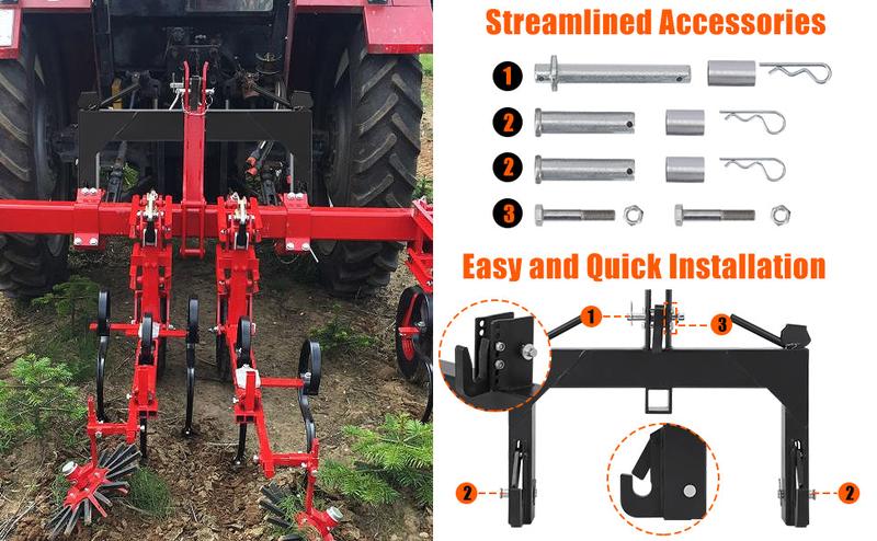 【Black Friday】GARVEE Introducing the GARVEE 3 Point Quick Hitch, designed for tractors with a robust 3000 lbs lifting capacity. Available in vibrant colors, it's perfect for efficient and reliable agricultural tasks.