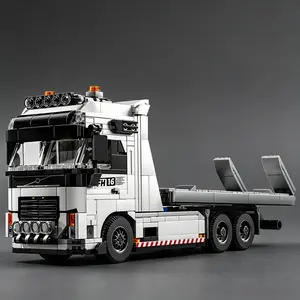 2026 New City Series Road Rescue Car Fh16 Truck Cargo Trailer Model Kit, 3D Puzzle Toy for Boys, Moc Building Block Collectible Figure
