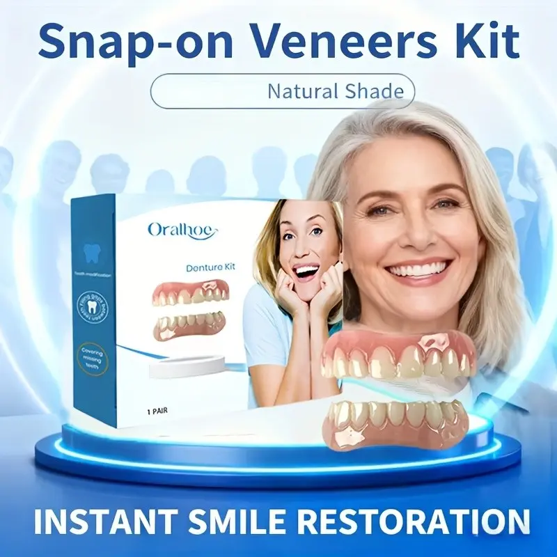 Cosmetic Teeth Tray, Tooth Replacement | Easy to Wear, Veneer Tray, Unisex, Temporary Cosmetic Tray Set, Fragrance-Free, New Year Gift for Elders