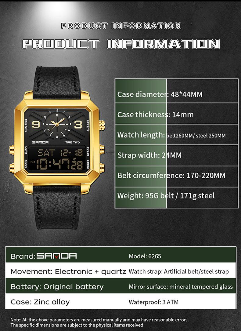 "Women’s Steel Band Watch with Dual Display, Multi‑Function Countdown & Everyday Water Resistance"