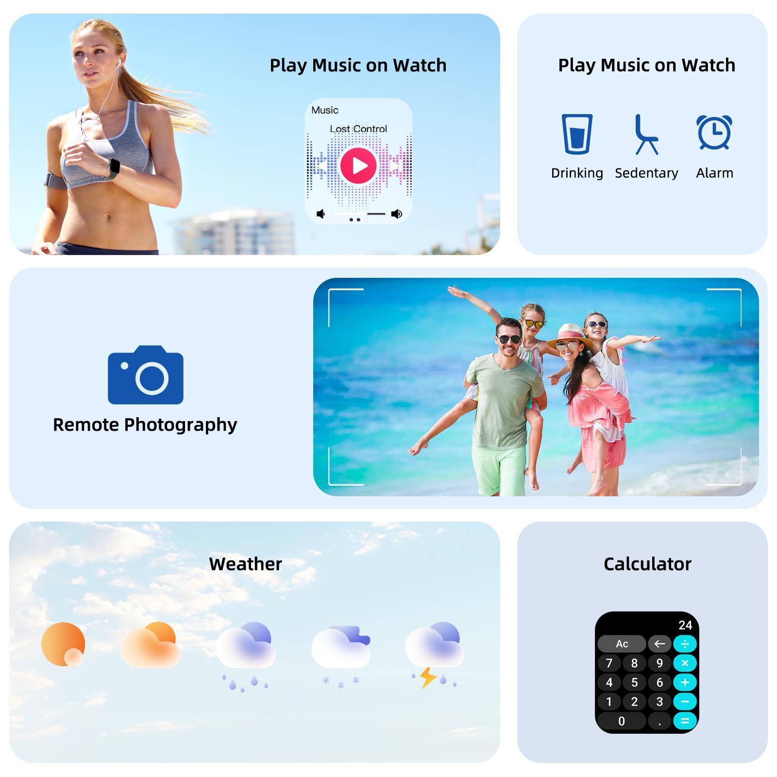LIFEBEE Multifunctional Smart-Watch, 1 Count Fashionable 1.85Inch Wireless Calling Digital Watch, Android Watch, Fitness Watch, Sports Watch with Multiple Sports Modes for Women & Men