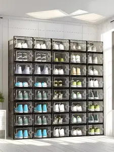Under-Bed Toy Storage and Organizer Box, Transparent Plastic Stackable Shoe Display, Sneaker Storage Container, 12/18 Shoe Boxes