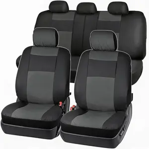 9-Piece PU Leather Car Seat Cover Set - Universal Fit Front & Rear Seat Covers for 5-Seat Cars, Individual Bagged Packaging