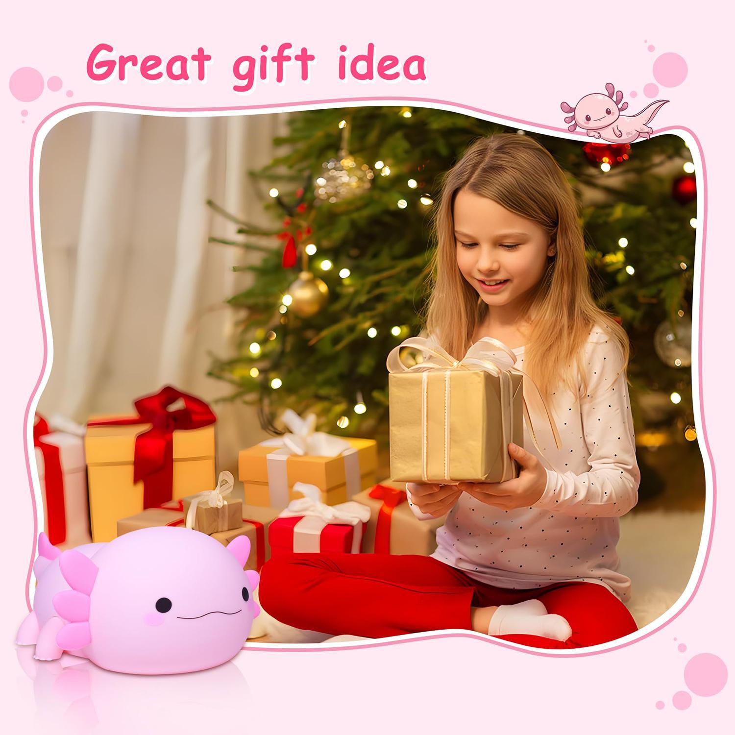 Cute Axolotl Design Night Light, USB Rechargeable Silicone Touch Lamp, Novelty Lighting for Bedroom, Living Room, Home Decor