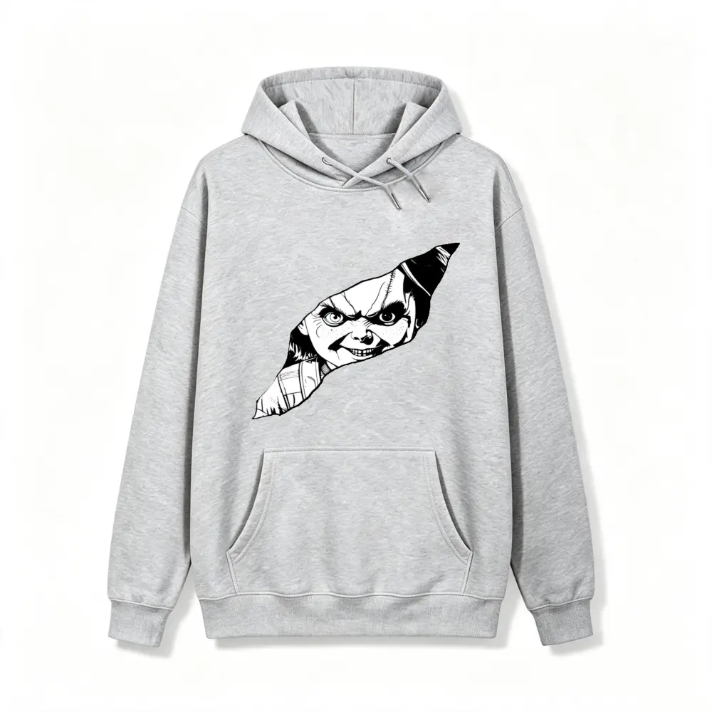 HalloweenAutumn Winter new arrival Men's Hoodie Cotton Blend Long(S-3XL) Black Horror Clown Face Graphic Print Streetwear Casual Daily Wear Halloween Party Costume For Men