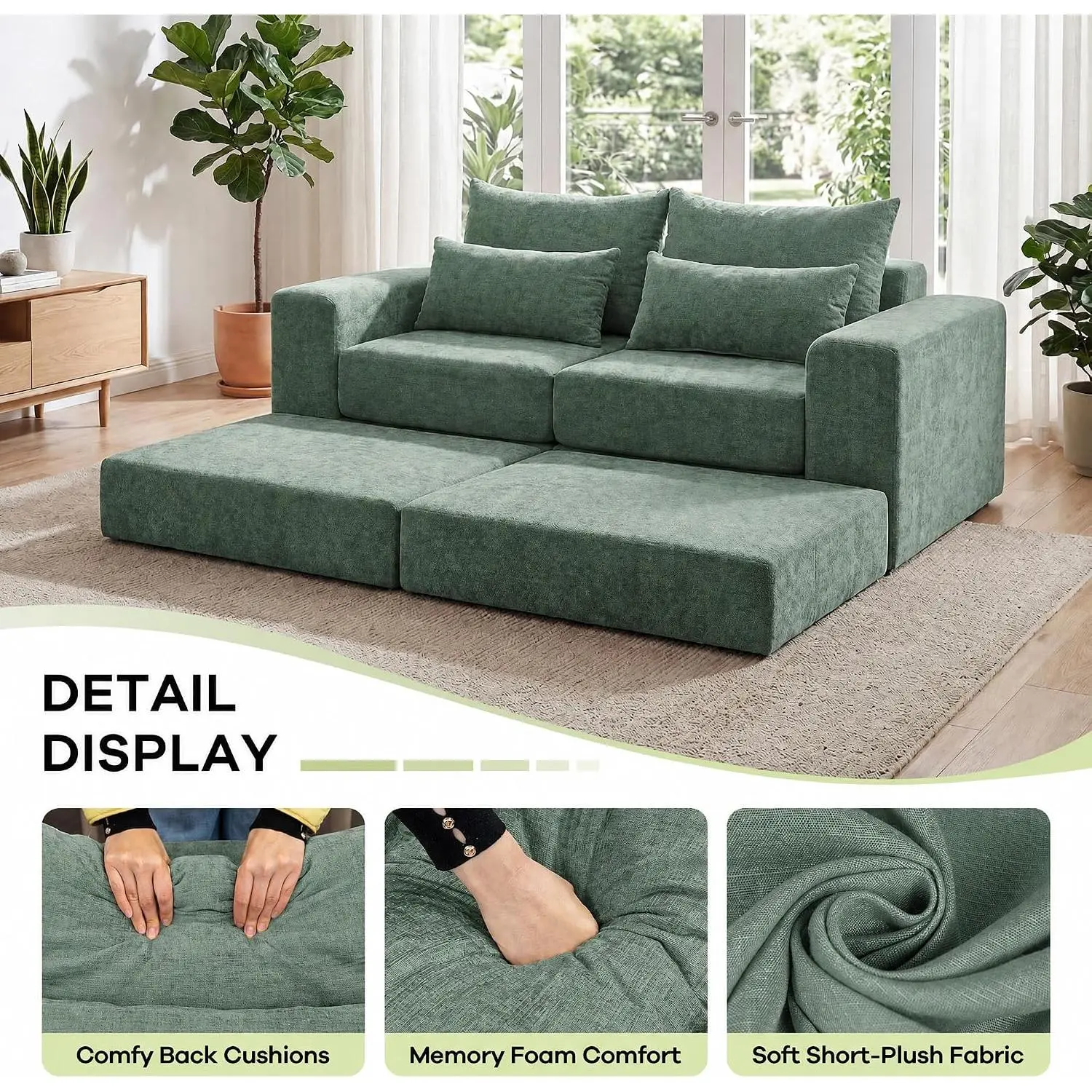 Cloud Modular Sectional Sofa, Washable Covers, No Assembly | Superior Comfort Endless Configurations Pet & Family Friendly Apartment-Friendly Design Built to Last