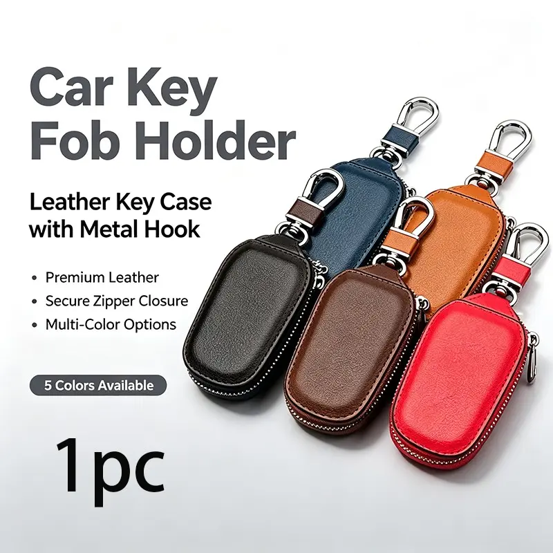Advanced car keychain with zipper, key box holder, scratch resistant car key cover, dust-proof car