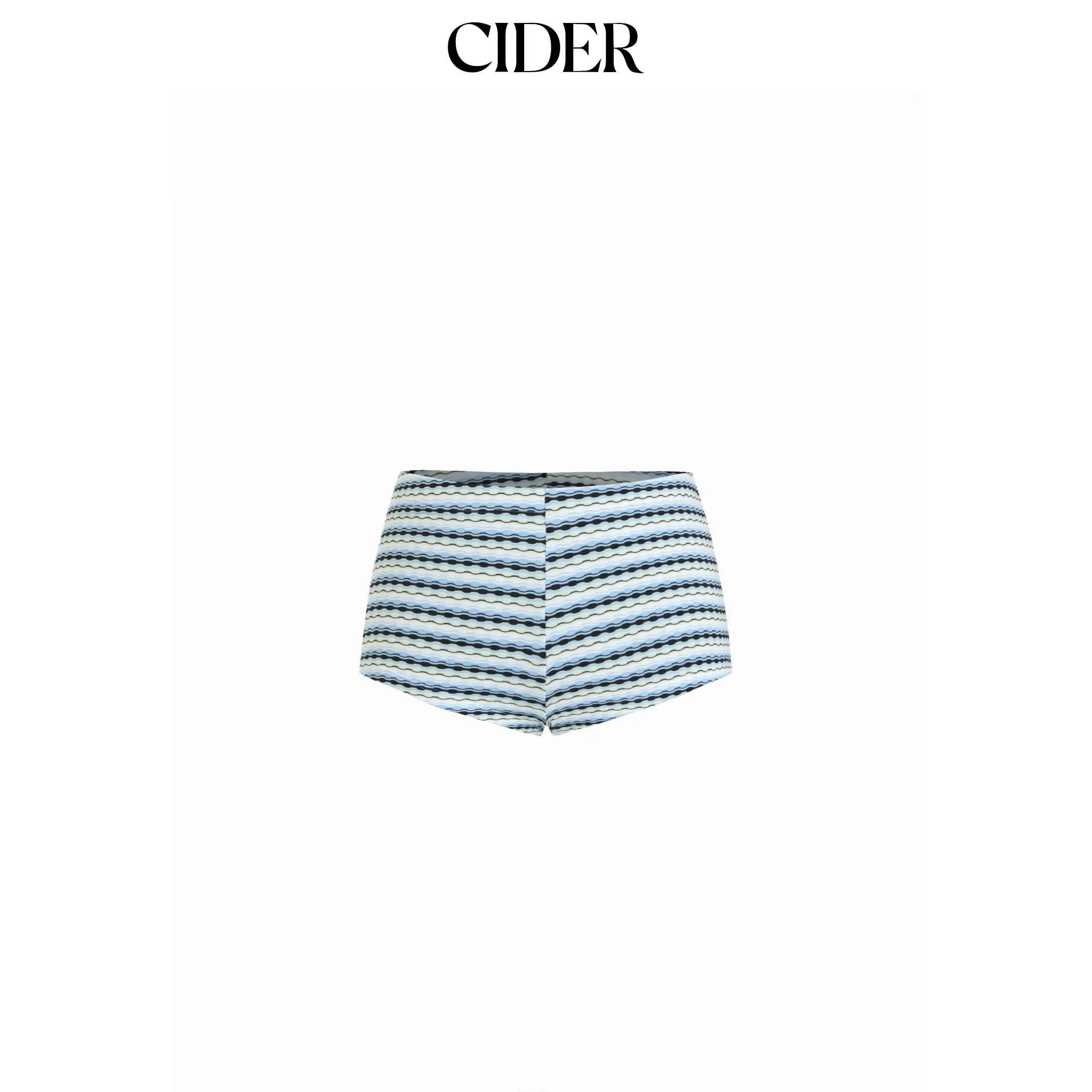 Cider Collarless Stripe Low Rise Cover Up Shorts