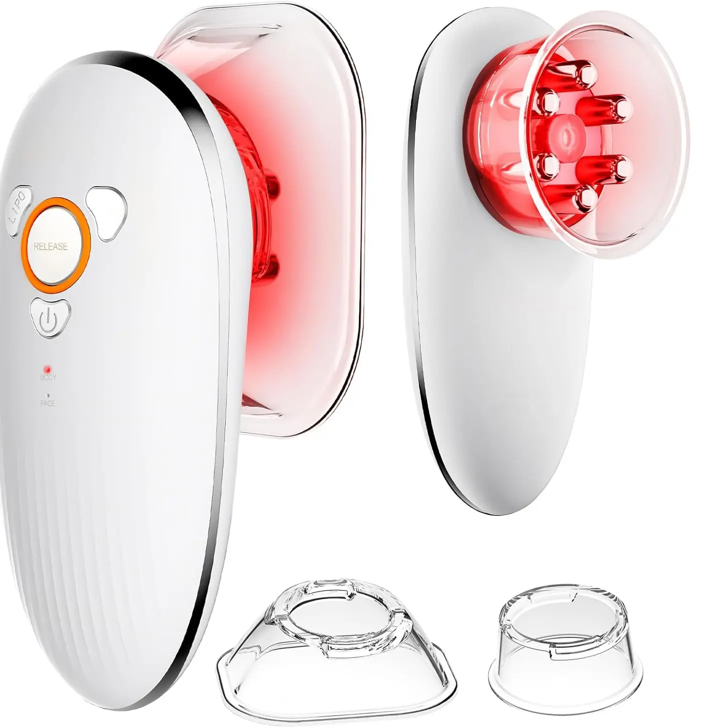 Three-In-One Facial and Body Massager, LED Red Light Therapy, Microcurrent Massage, Dual Suction Pads, Ideal Gift