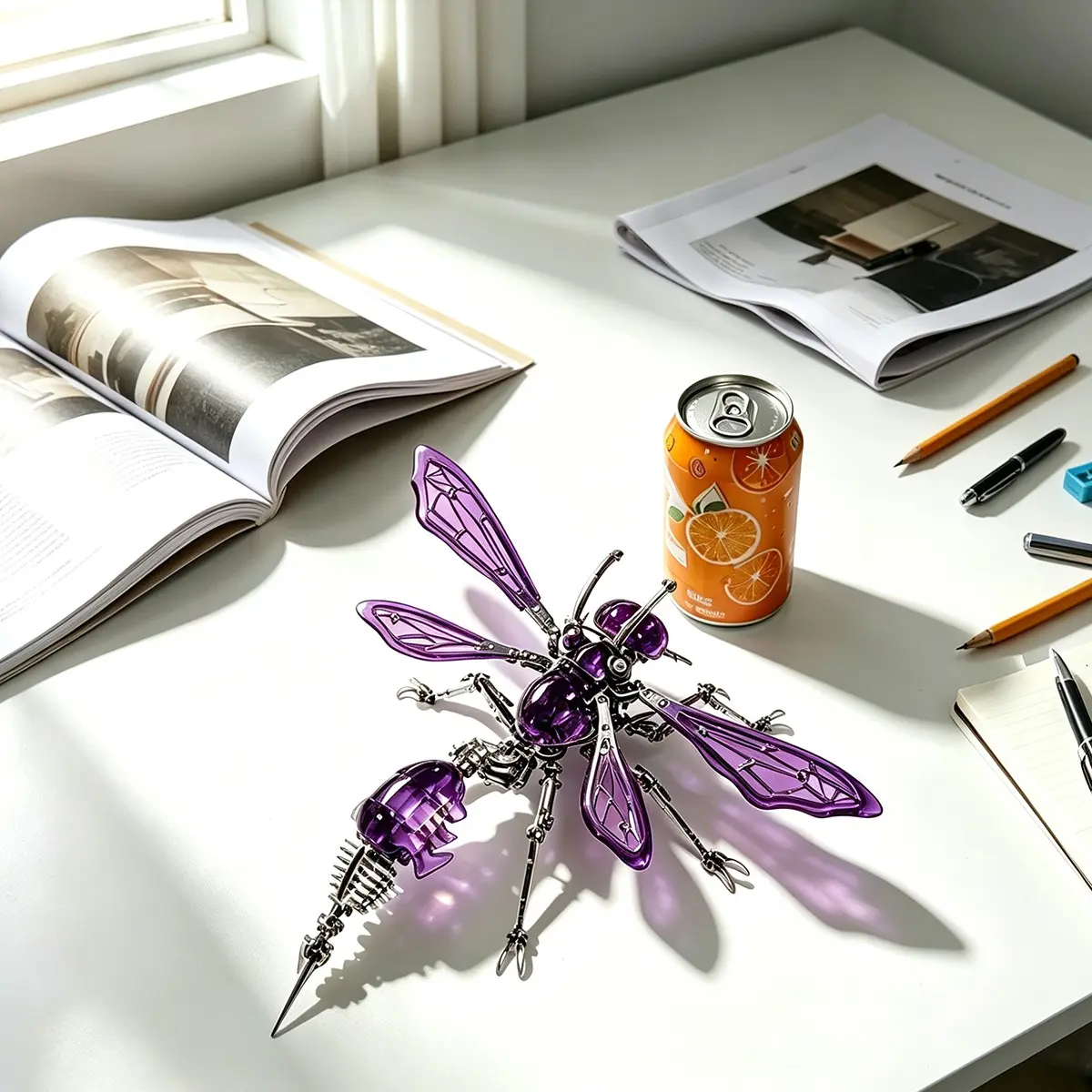 Three-Color Wasp Armor Metal Assembly Model, 3D Puzzle, Interlocking Puzzle, Handmade DIY Educational Toy, Creative Gift, Fun and Engaging Activity