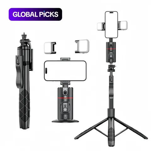 Desktop Gimbal Stabilizer with AI Face Recognition, 360° Adjustable Selfie Stick & Tripod Stand for Live Streaming, Selfie Vlogging Accessory, Portable Selfie Accessory, Tech Gimbal, Smartphone Camera Accessories, Phone Accessory #GLOBAL PICKS