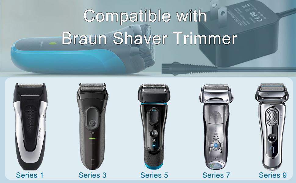 Charger Replacement for Braun Charger,12V Power Cord Compatible with Braun Shaver Series 3/5/7/9/1,Razor 3040s 310s 340S, 5018s, 740S, 7865, 9290cc, 9095cc and more models