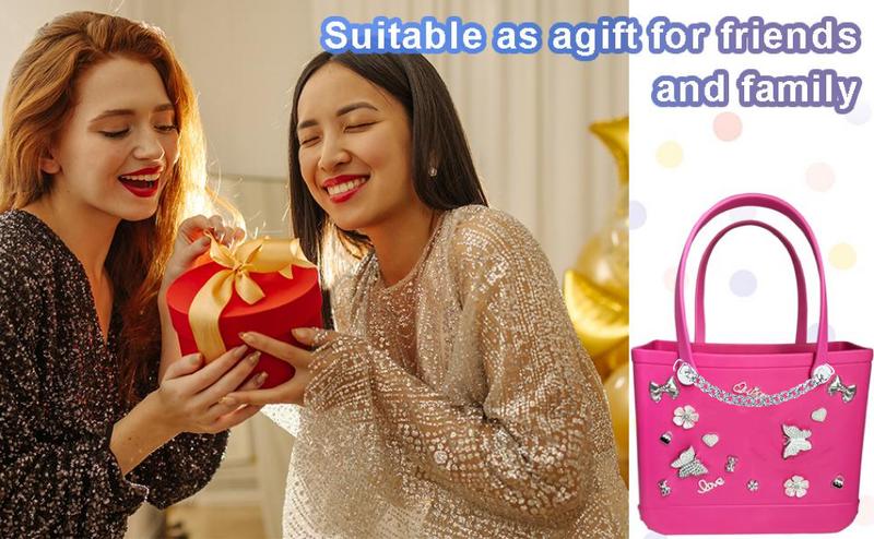 Shoe or Bag Charms for Bogg Bag or Shoes,Pearls,Butterfly Flowers and Chain for Shoe or Bogg Bag Accessories Charms for Women sandal decoration diy (20 pcs)