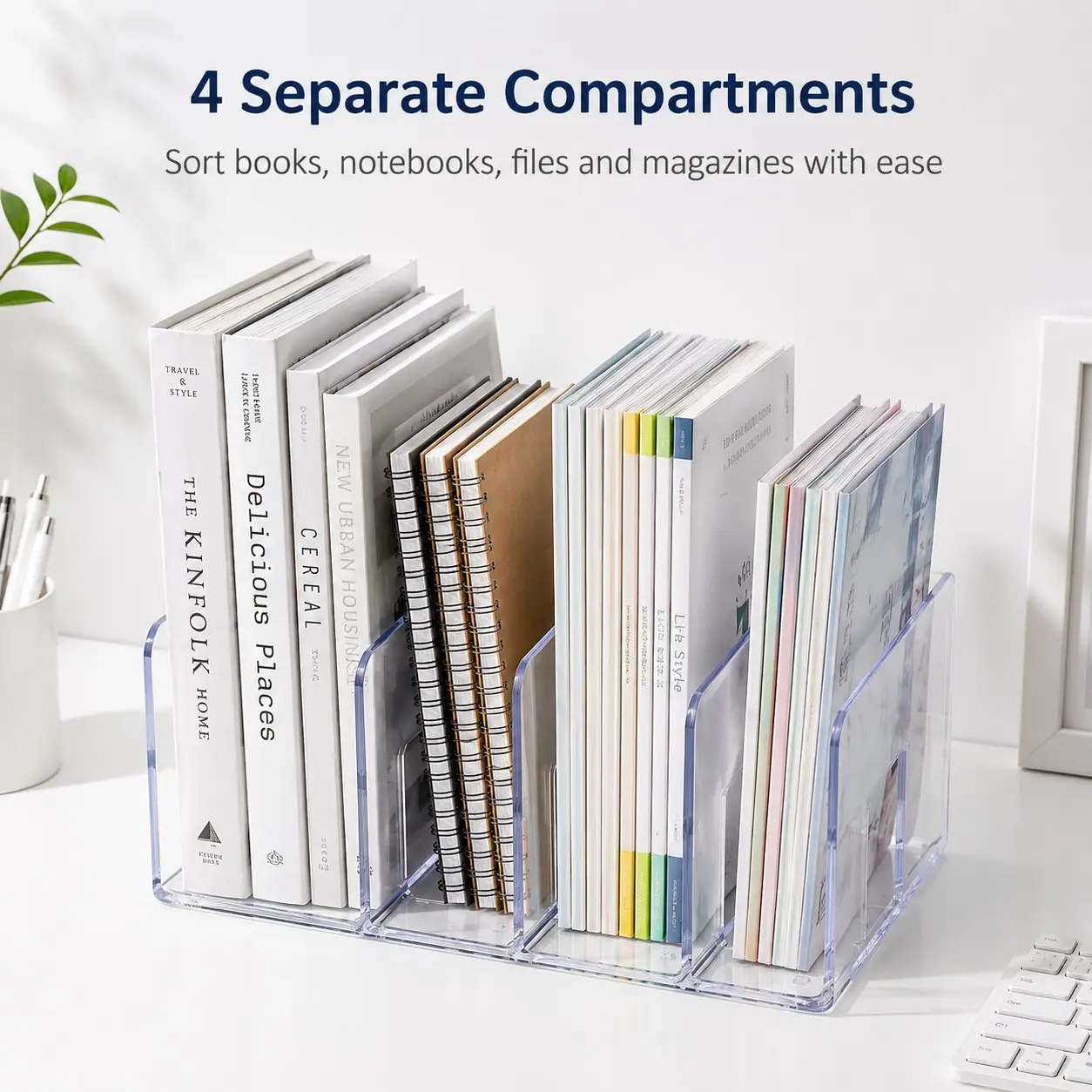 Transparent Pet Book Stand Organizer, Multi-Purpose Storage Rack for Student Desks and Bedrooms, Durable and Space-Saving Design