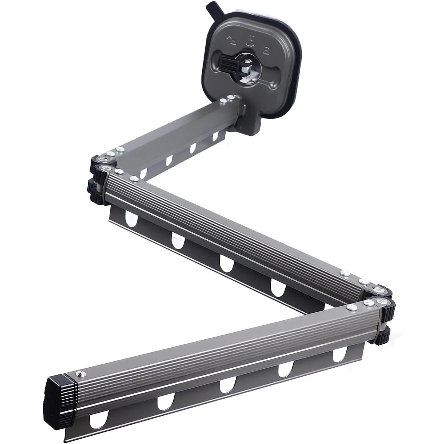 Yctze Tri-Fold Wall Mounted Retractable Clothes Drying Rack, Space Saving Laundry Hanger with Suction Cup for Bedroom Balcony Bathroom, Gray