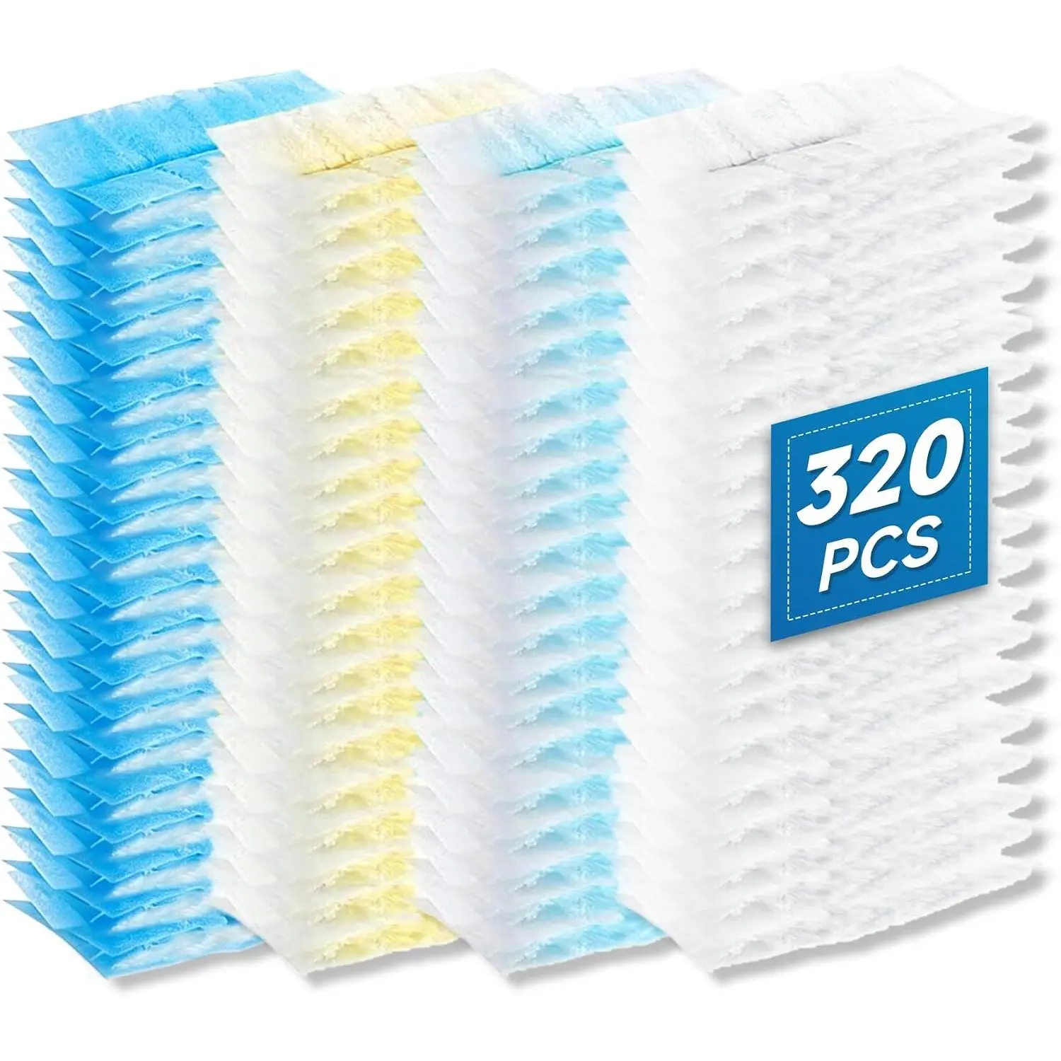 320 count Bulk Duster Refills Compatible with  Duster Handles, 4  Colors 180° Electrostatic Microfiber Disposable Dusting Heads, Unscented No Handle