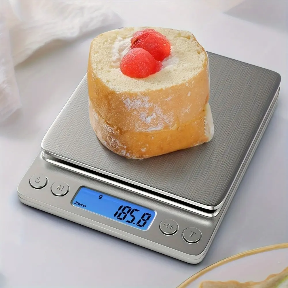 Digital Kitchen Scale, 0.01g High Precision, Powered by 2 AAA Batteries, Multi-Unit Switch, HD LCD Display, Stainless Steel Surface, Waterproof and Dustproof, Durable Design, Essential for Baking and Cooking.