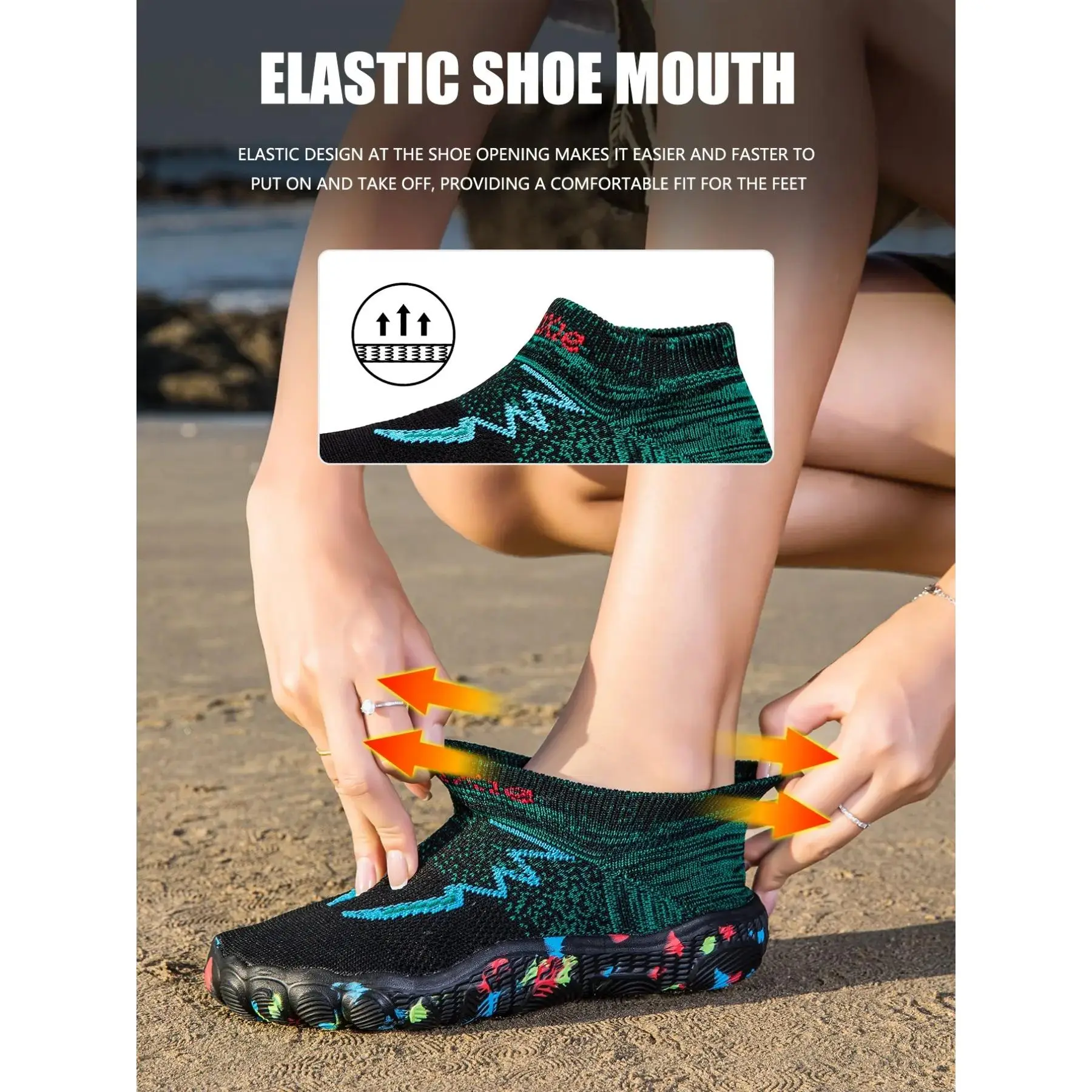 Unisex Breathable Wide Toe Water Shoes, Water Aqua Shoes, Non-Low Top Sneakers, Comfortable All-Season Outdoor Activities, Lightweight Beach Sandals, Beach Footwear, Water Footwear, Fisherman Beach Shoes, Beach Shoes