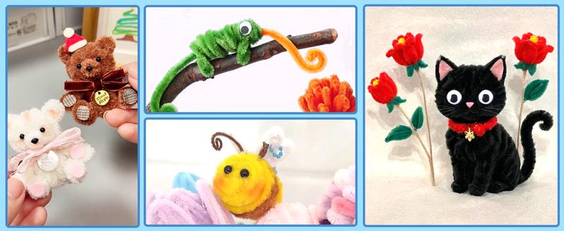 200 Pcs Pipe Cleaners, Creative Chenille Stems Pipe Cleaners Craft, Fuzzy Pipe Cleaners Bulk  Crafts, DIY Pipe Cleaner  Home Arts and Crafts Decorations Supplies for