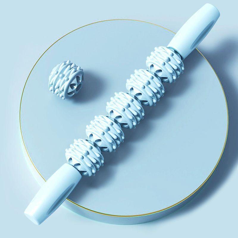 Handheld Massage Roller Stick, Leg Muscle Foam Roller, Yoga Massage Stick for Calves, Double Row 10 Wheels massage tool Handheld Massage Roller Stick, Leg Muscle Foam Roller, Yoga Massage Stick for Calves, Double Row 10 Wheels massage tool