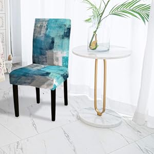 Chair Covers for Dining Chairs,Turquoise Teal Chiar Covers Slipcover Stretch Removable Washable Parson Seat Cover for Dining Room,Living Room,Set of 4