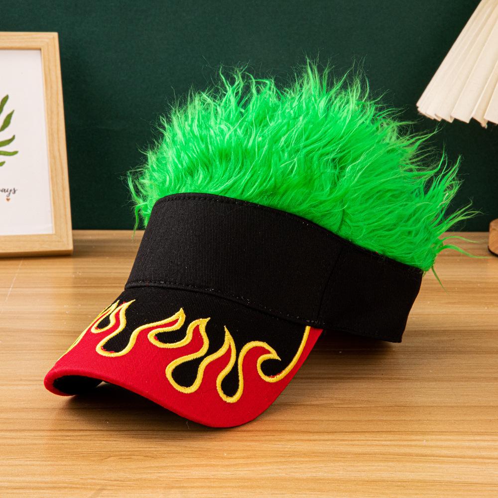 2026 New Flame Pattern Baseball Cap Embroidered Patch Design Multicolor Fluffy Faux Fur Hat