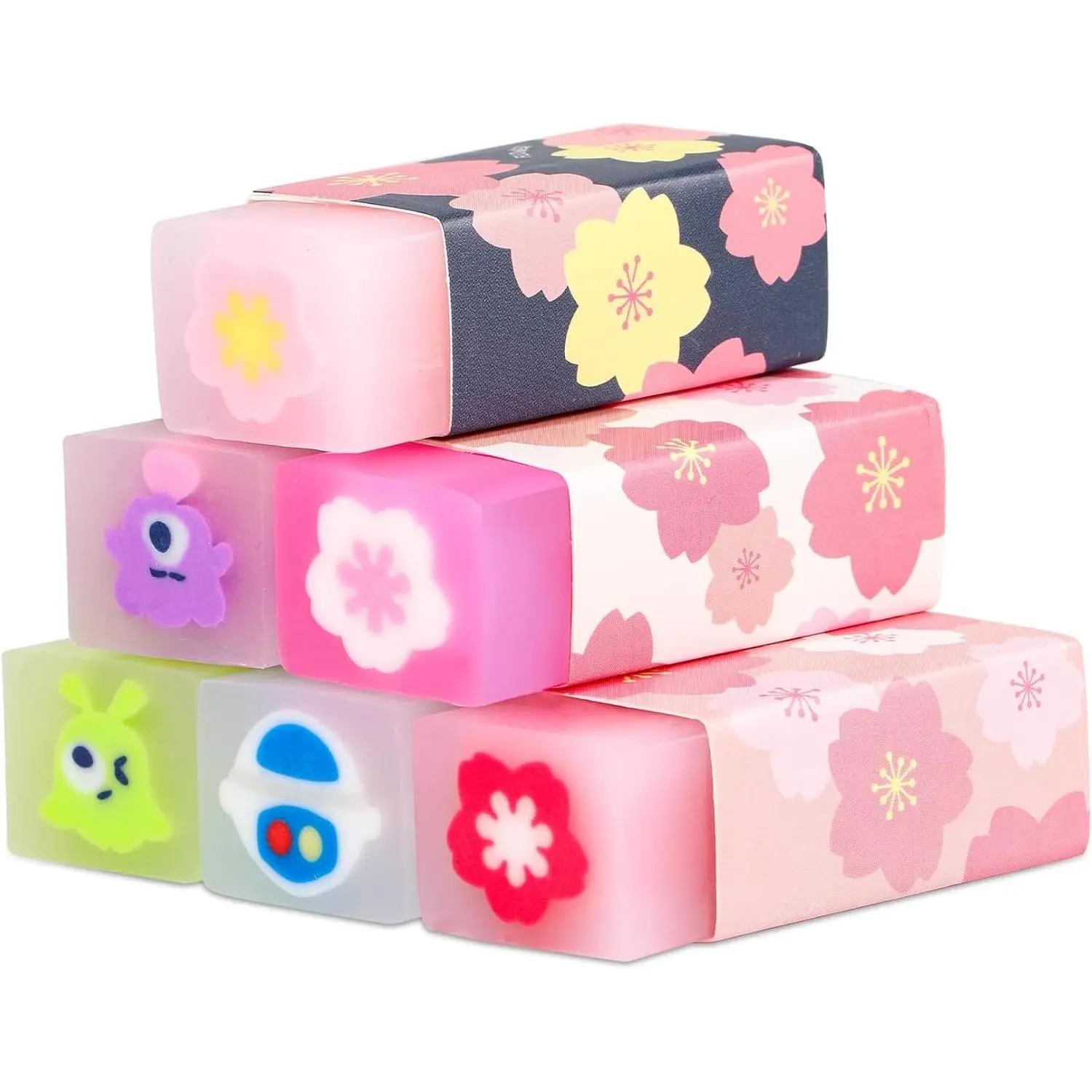 Eraser CuEraser Cute Erasers Plastic Rubber Eraser for School Office Pencils Painting 6 count