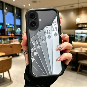 iPhone 17 Durable Soft Silicone Case - Boboiptyjt73129 Silver Spade JQKA Array with Celestial Eye Layer, Secure Buttons, Enhanced Shockproof Protection, Mobile Phone Accessory (Casing, Cover, Protector, Gift Option)