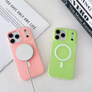 HISTORYOO for iPhone 17-11 Pro Max Plus & Samsung Galaxy S26-S22 Ultra  Defender 2 In 1 Dual Layer Jelly Soft Matte Clear Silicone + Candy Color-Blocking PC Hybrid Magnetic Case Frosted Shockproof Bumper Magsafe Wireless Charging Luxury Back Cover