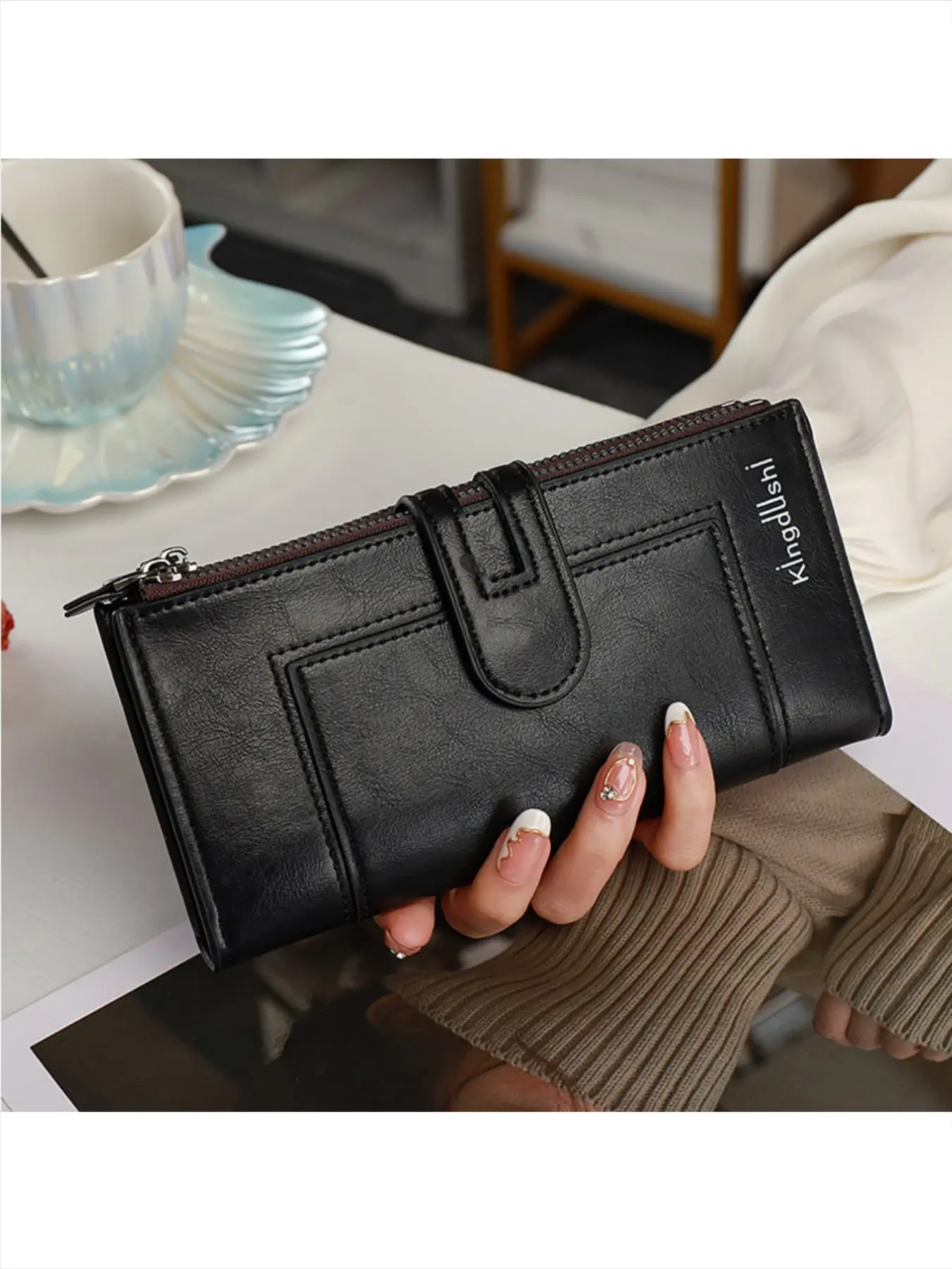 Women's Long Wallet, Pu Leather Wallet, Fashionable Simple Magnetic Closure, Multi-Card Slot Zipper Handbag, Ideal for Daily Use, Perfect Gift for Holidays