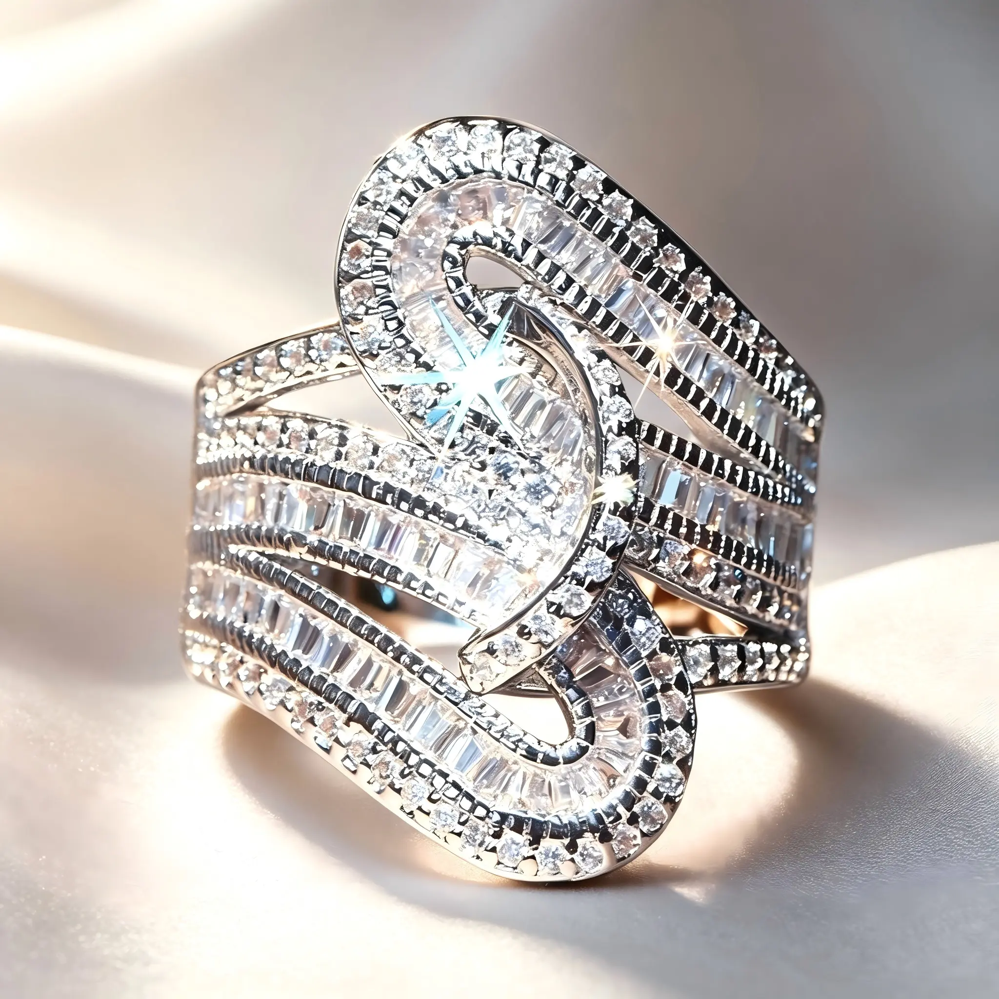 Infinite Symbol Fashion Retro White Cubic Zirconia Ring  Eternal Ring Birthday Ring Valentine's Day Gift Christmas Gift Wedding Engagement Promise Bride Eternity Ring Anniversary Ring Birthstone Ring Ladies Romantic Holiday Gift