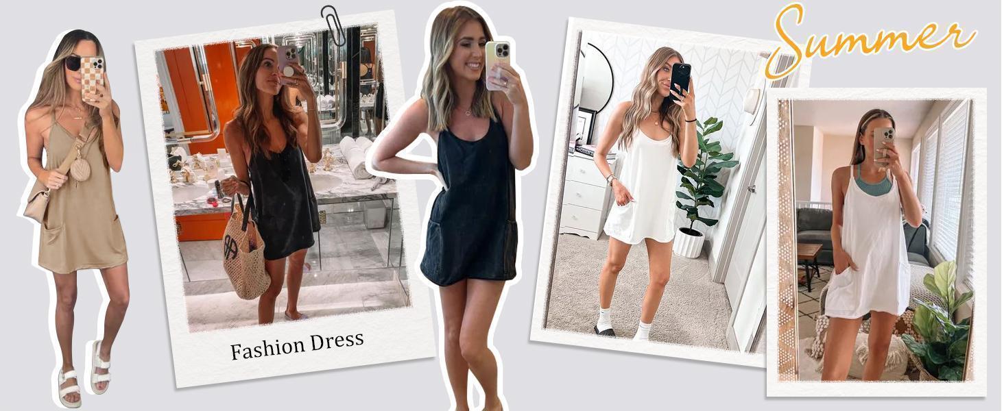 Imily Bela Women's Summer Mini Dress Casual Workout Tennis Dress with Shorts Sleeveless Althletic Dresses