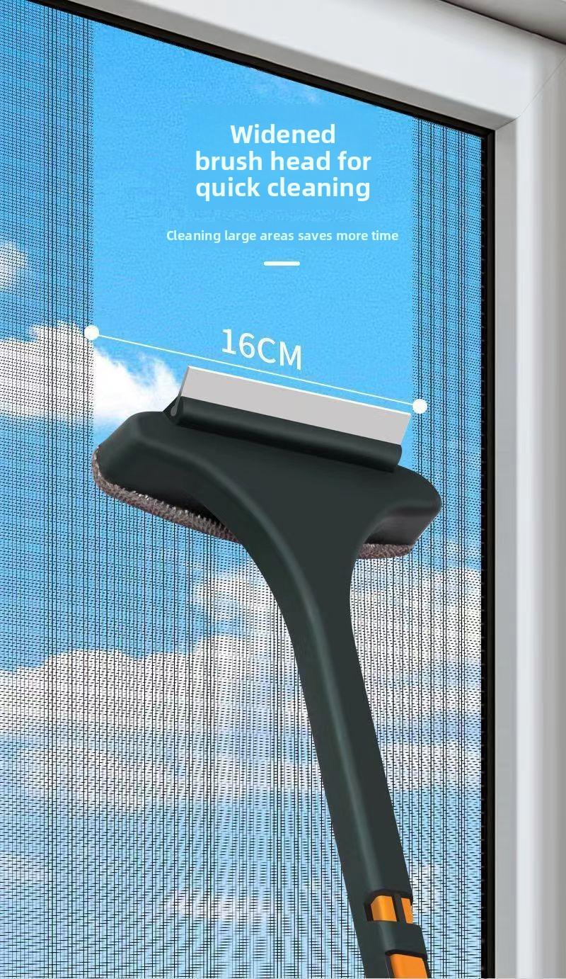 2-in-1 Screen Cleaning Brush Multi-Functional Household Window Cleaning Brush No Disassembly Double-Sided Cleaning Glass Scraper Window Groove Water Scraper