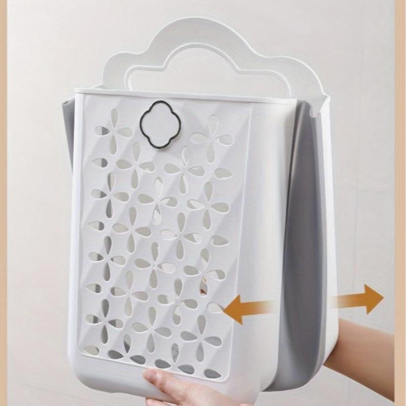 Foldable Laundry Basket, Wall Mounted Storage Basket, Modern Durable Plastic Storage Basket for Clothes, Toys, Snacks, Fruits