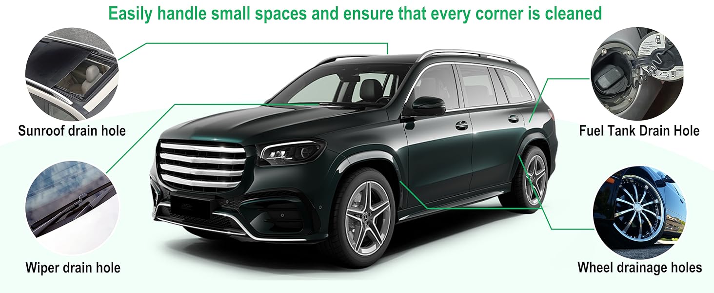 Professional Auto Sunroof Drain Cleaning Tool Flexible Long Nylon Bristle Brush for Clogged Windshield Wiper Door Tube HVAC Drain Pipe Unclogging Kit - Safe PVC Car Maintenance Accessories -RR