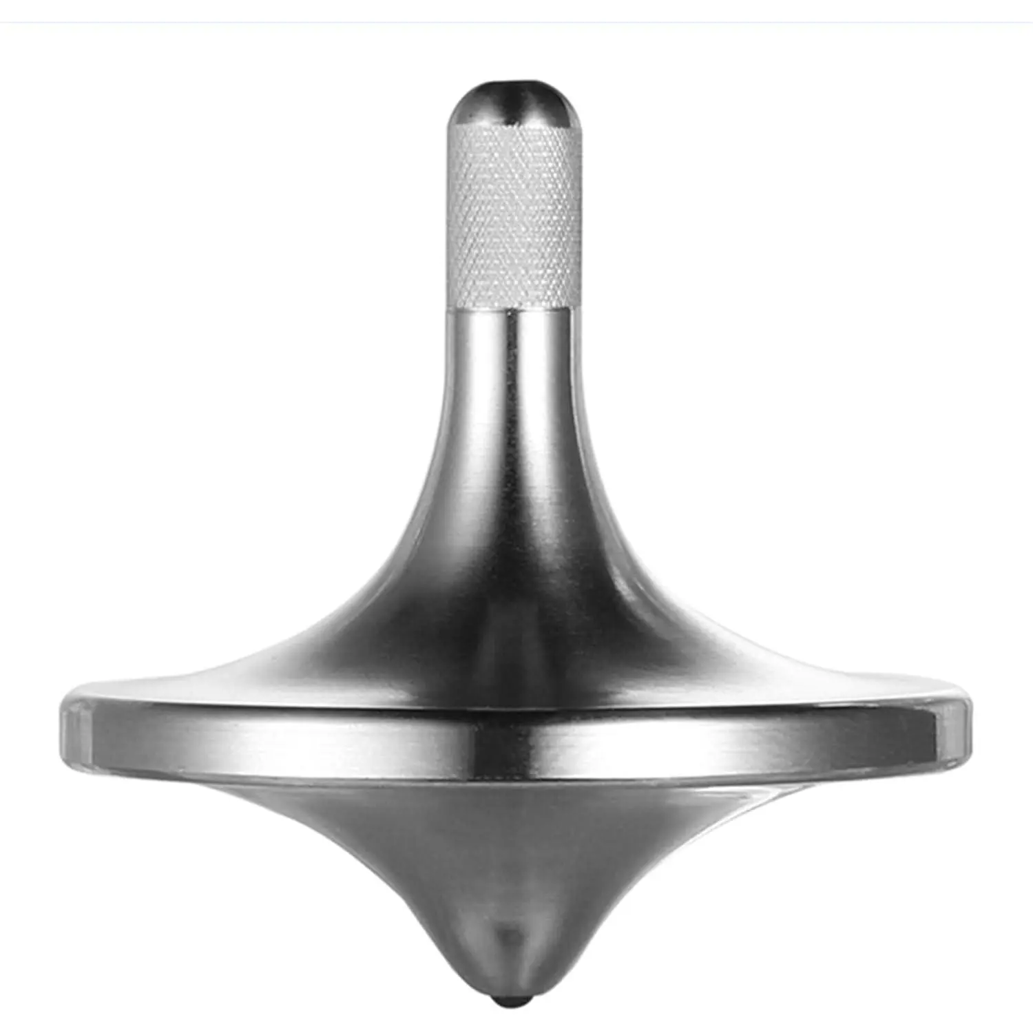 304 Stainless Steel Round Spinning Top - Premium Metal Desk EDC Fidget Toy, 34mm Large Diameter Silver, Over 6 Minutes Long Spin, Perfect Balance, Ideal for Family, Elderly, Station Use