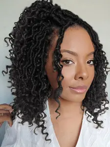 6 Pack 10 Inch Goddess Locs Crochet Hair Synthetic Boho Style River Locs Hair Extensions Faux Locs Crochet Hair for Women