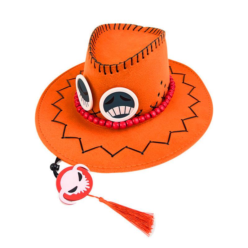 "Fire Fist" Colorful Pirate Hat — Yellow Portgas D. Cosplay Hat, Anime Cosplay Cowboy Hat, Cosplay Prop