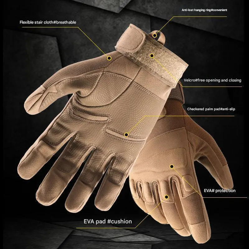 Men's Tactical Motorcycle Gloves - Cold-Weather Insulated, Windproof, Touchscreen-Compatible, Hard Rubber Knuckle Armor, Protective Outdoor Gloves for Riding, Work