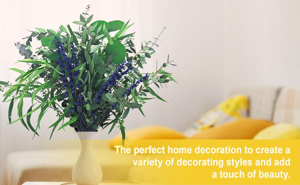 AGS 5 Kinds Mix Dried Eucalyptus & Lavender Flowers Bundle for Shower , 15''-17''Natural Real Fresh Preserved Eucalyptus Leaves and Lemon Hanging Plants, Home Bathroom Decor, Fragrance